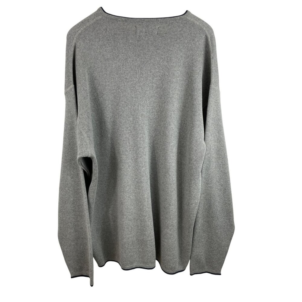 Northern Explorer Mens Large V-Neck Sweater Gray Knit Cotton - Picture 2 of 8